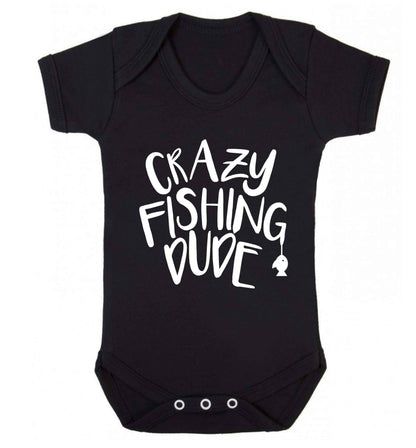 Crazy fishing dude Baby Vest black 18-24 months