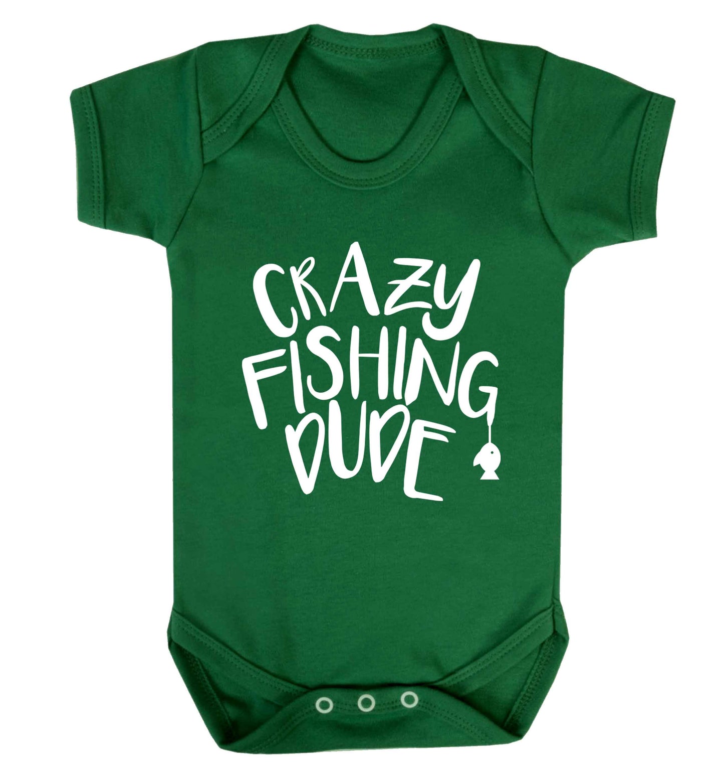 Crazy fishing dude Baby Vest green 18-24 months