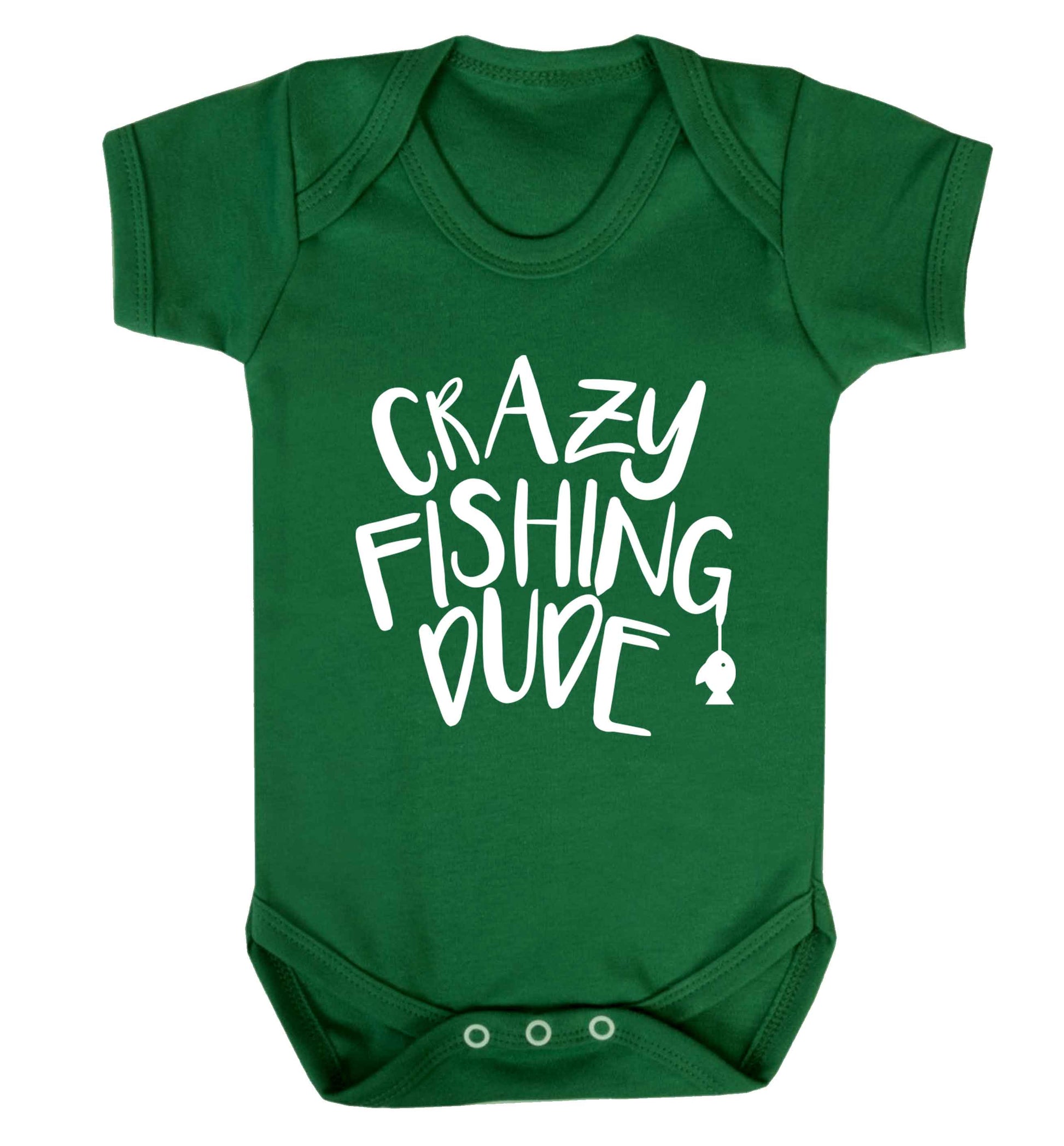 Crazy fishing dude Baby Vest green 18-24 months