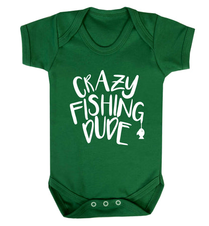 Crazy fishing dude Baby Vest green 18-24 months