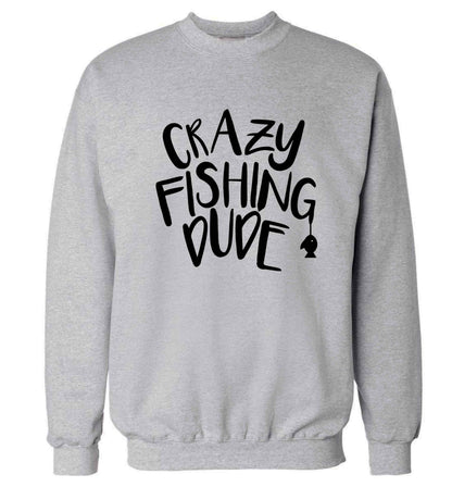 Crazy fishing dude Adult's unisex grey Sweater 2XL