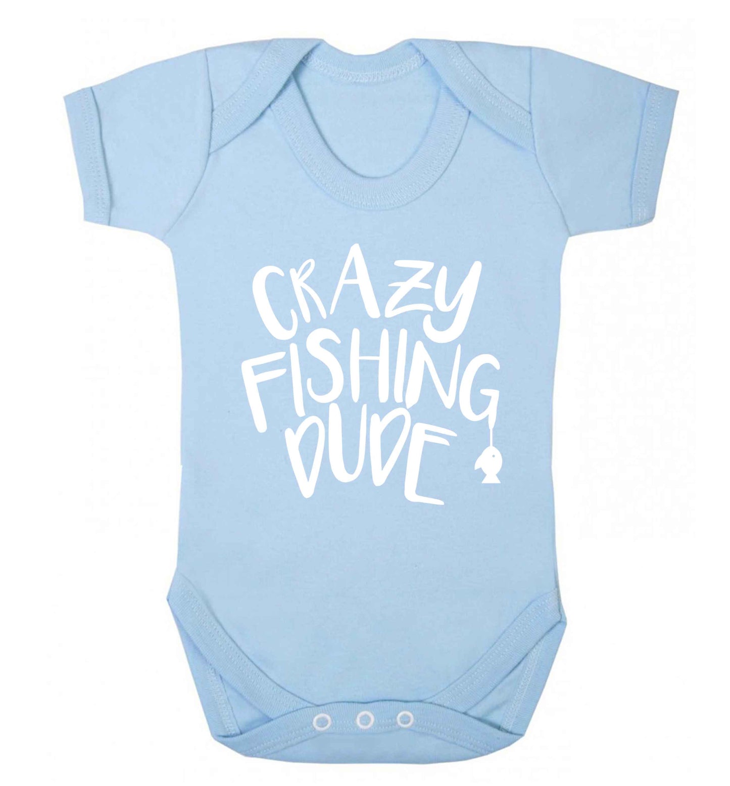 Crazy fishing dude Baby Vest pale blue 18-24 months