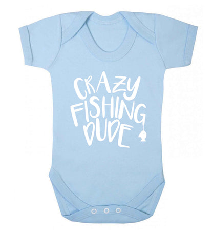 Crazy fishing dude Baby Vest pale blue 18-24 months