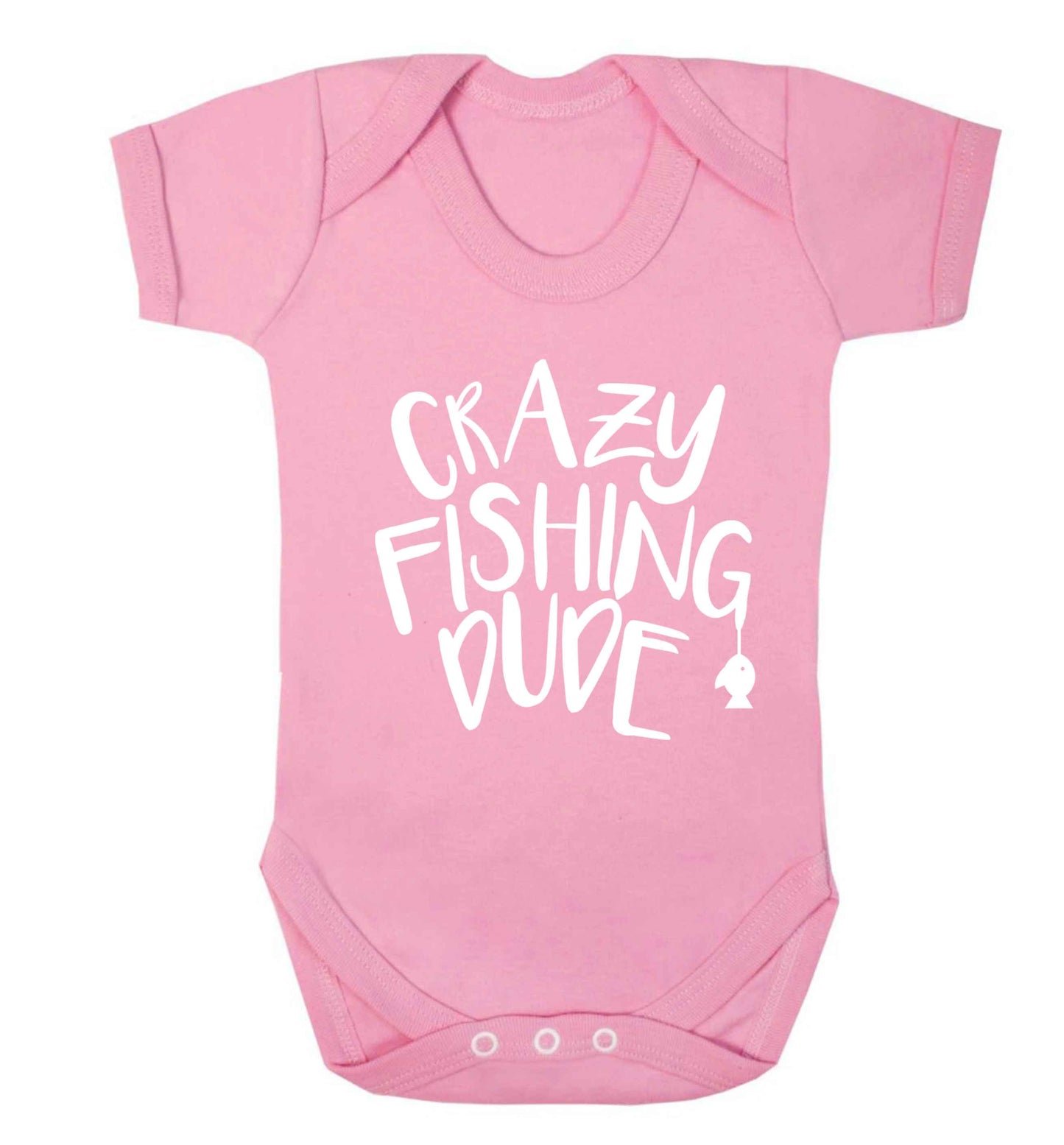 Crazy fishing dude Baby Vest pale pink 18-24 months