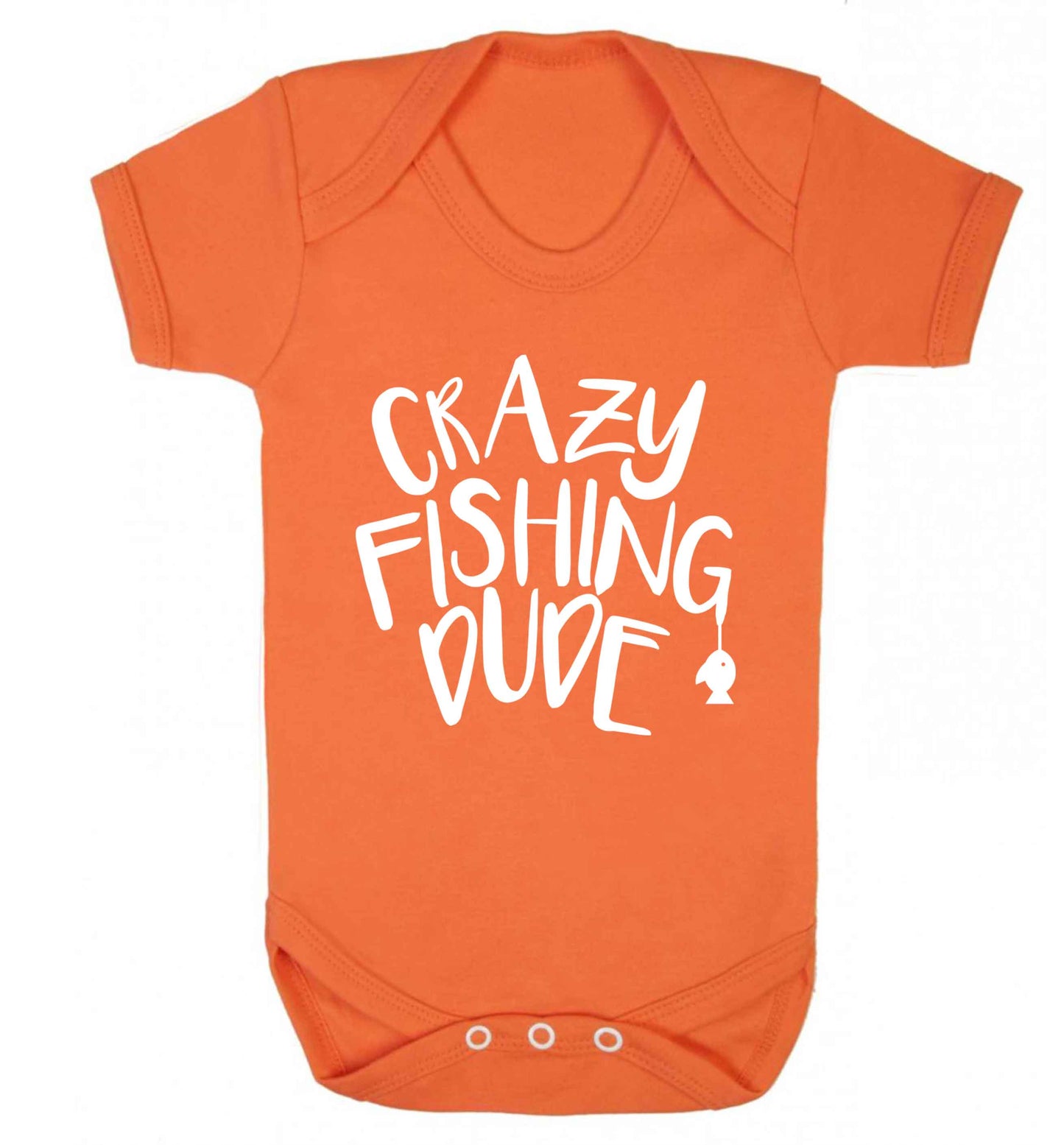 Crazy fishing dude Baby Vest orange 18-24 months