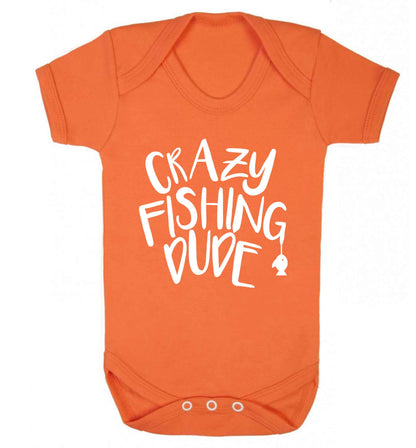 Crazy fishing dude Baby Vest orange 18-24 months