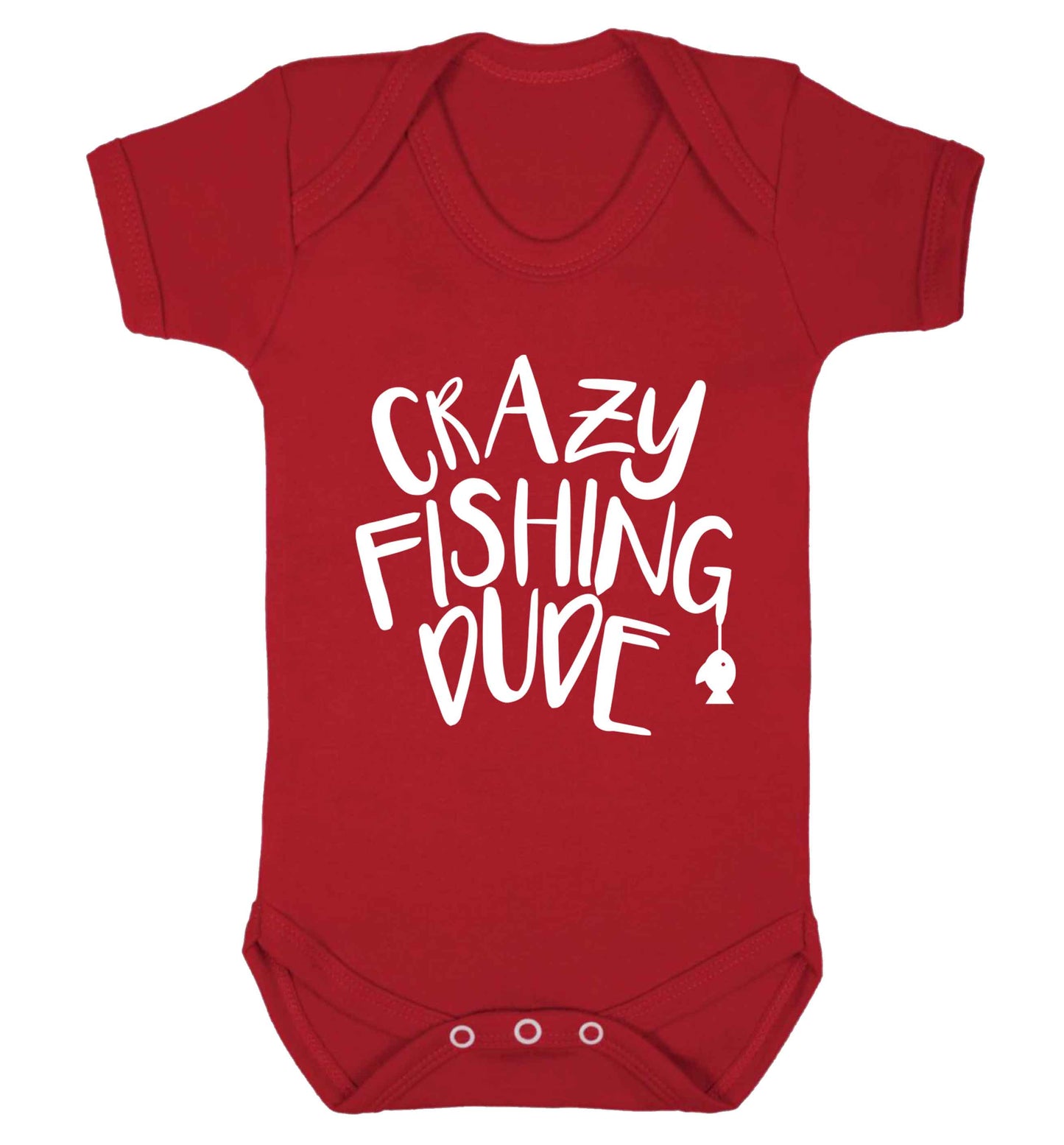 Crazy fishing dude Baby Vest red 18-24 months