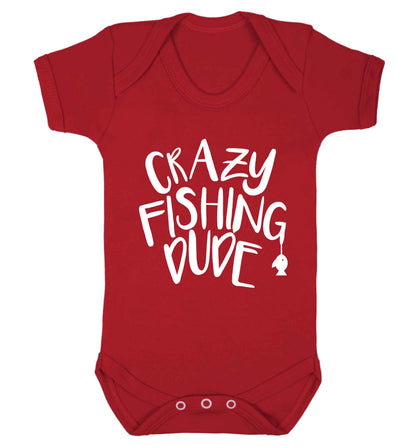 Crazy fishing dude Baby Vest red 18-24 months