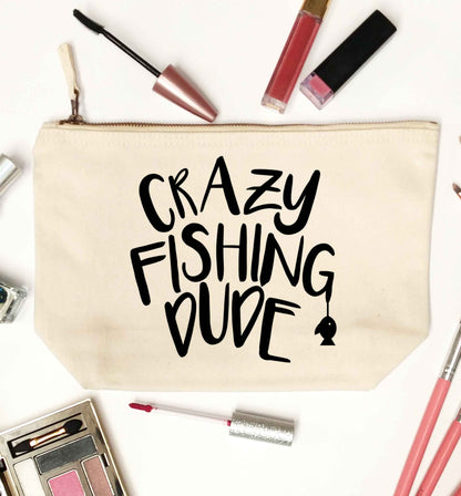 Crazy fishing dude natural makeup bag