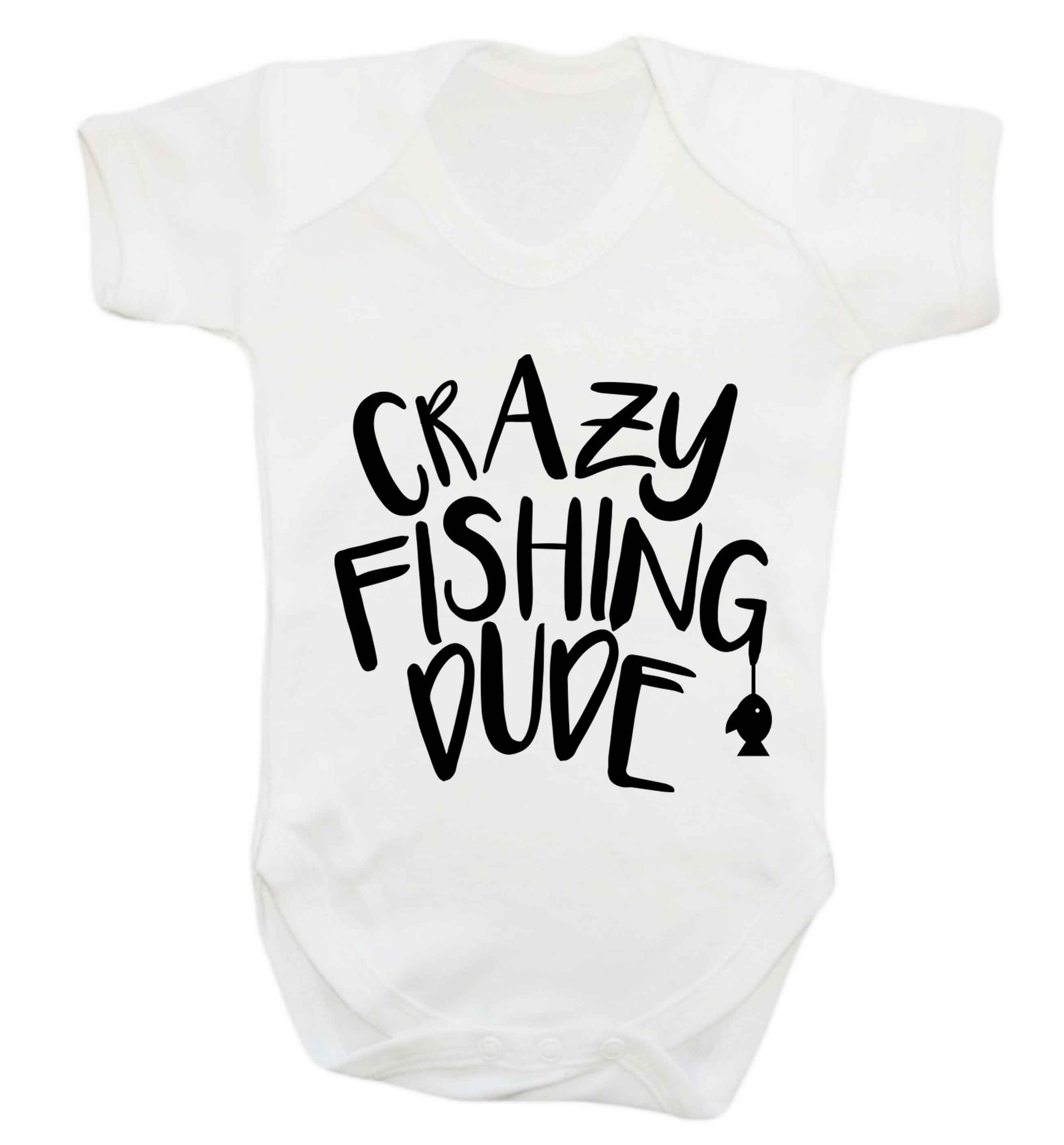 Crazy fishing dude Baby Vest white 18-24 months