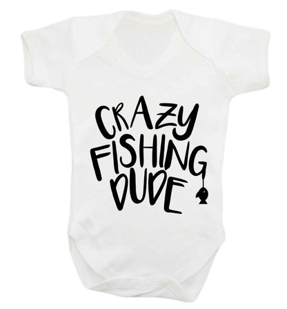Crazy fishing dude Baby Vest white 18-24 months