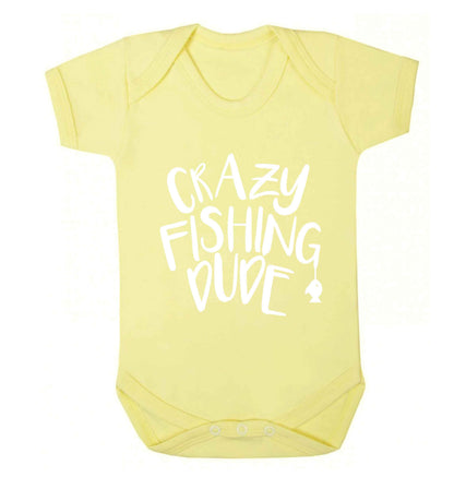 Crazy fishing dude Baby Vest pale yellow 18-24 months