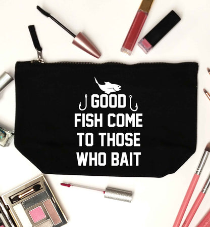 Good fish come to those who bait black makeup bag