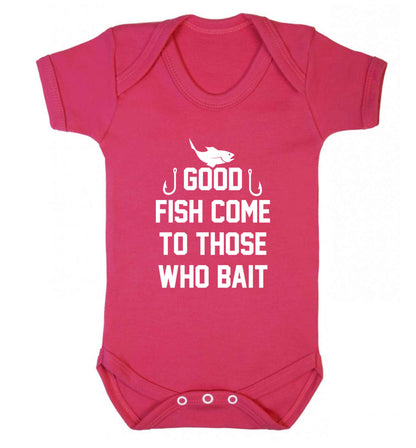 Good fish come to those who bait Baby Vest dark pink 18-24 months