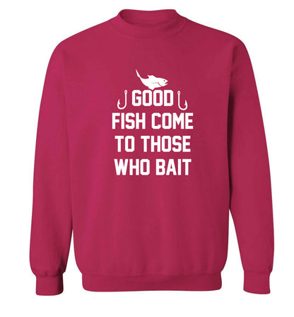 Good fish come to those who bait Adult's unisex pink Sweater 2XL