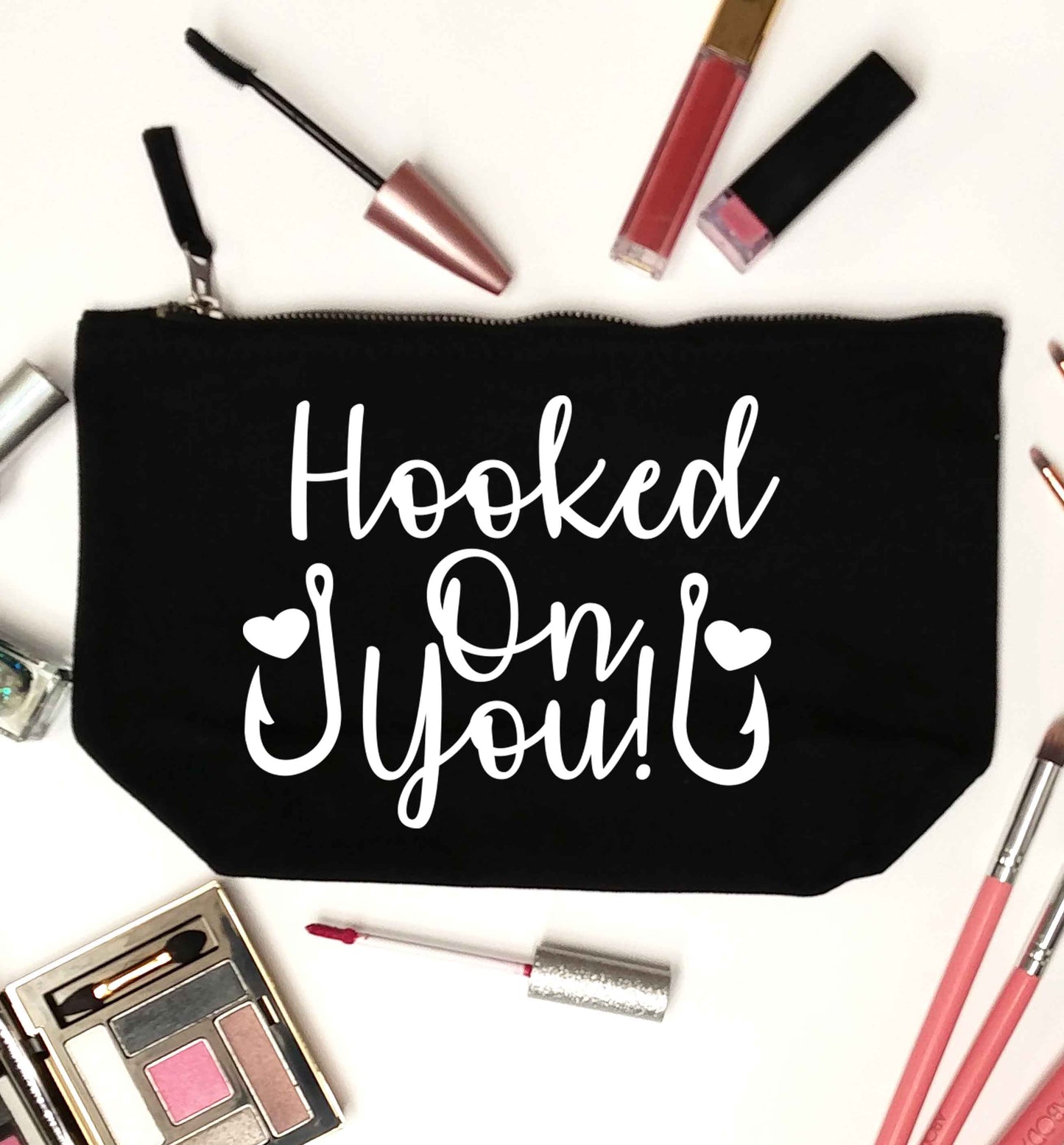 Hooked on you black makeup bag