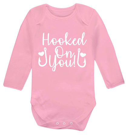 Hooked on you Baby Vest long sleeved pale pink 6-12 months