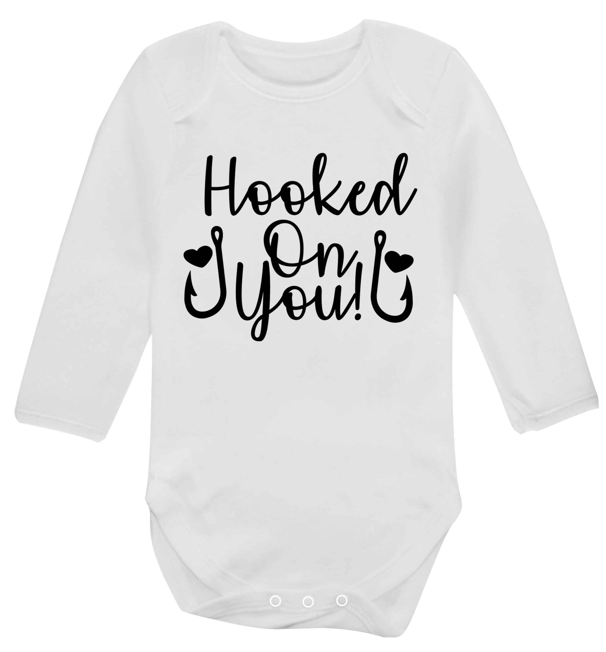 Hooked on you Baby Vest long sleeved white 6-12 months