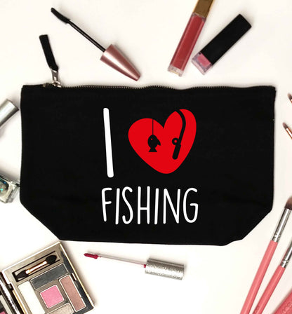 I love fishing black makeup bag