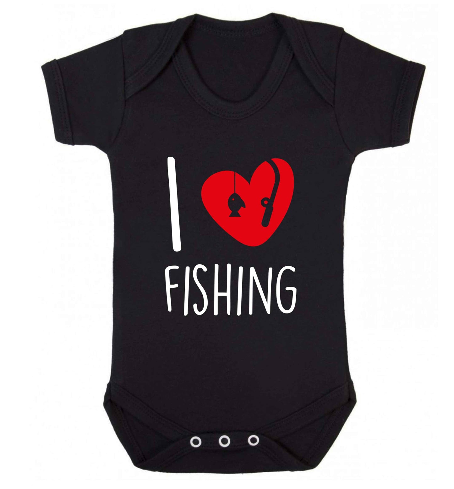 I love fishing Baby Vest black 18-24 months
