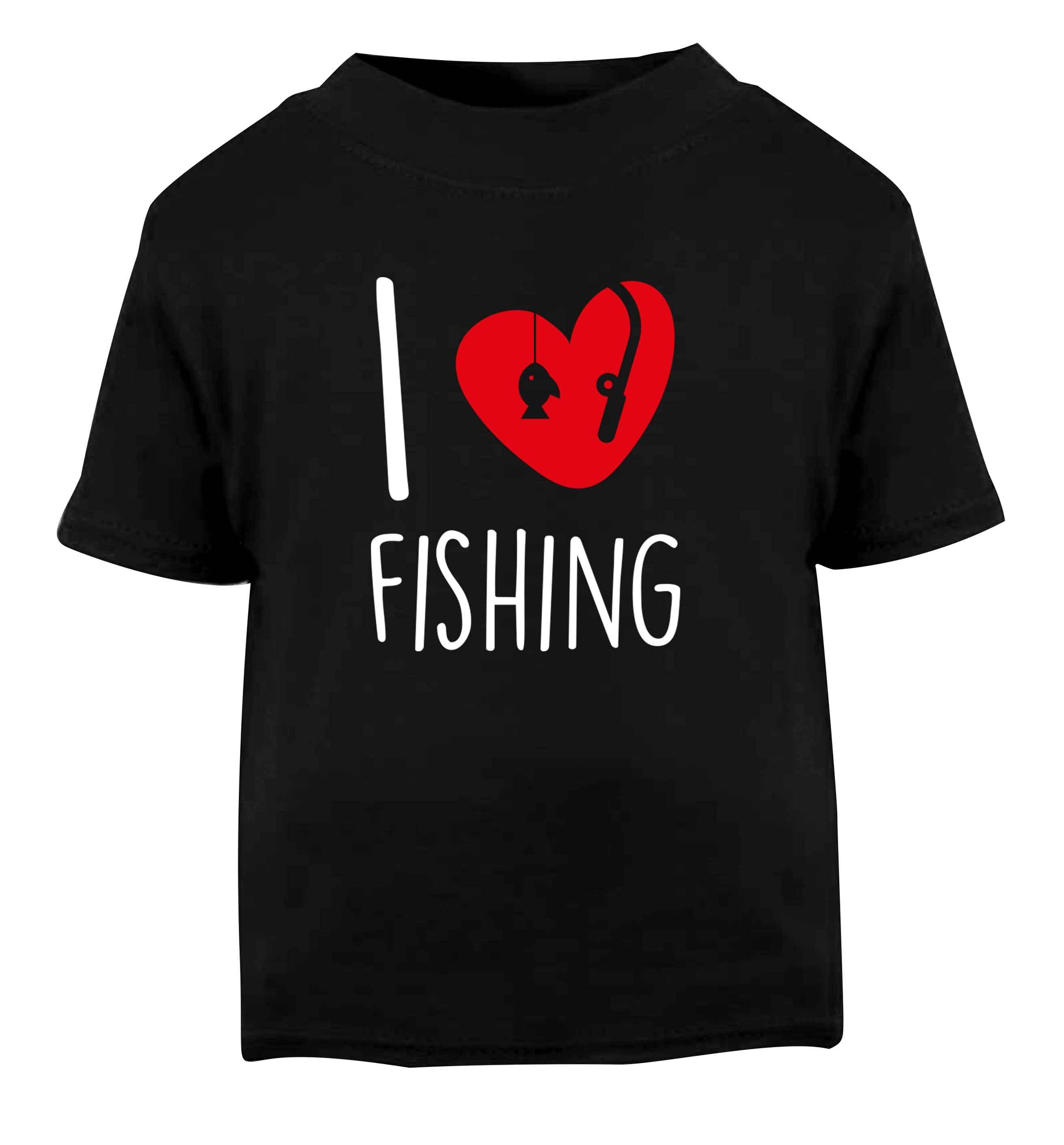 I love fishing Black Baby Toddler Tshirt 2 years