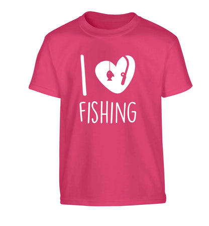 I love fishing Children's pink Tshirt 12-13 Years