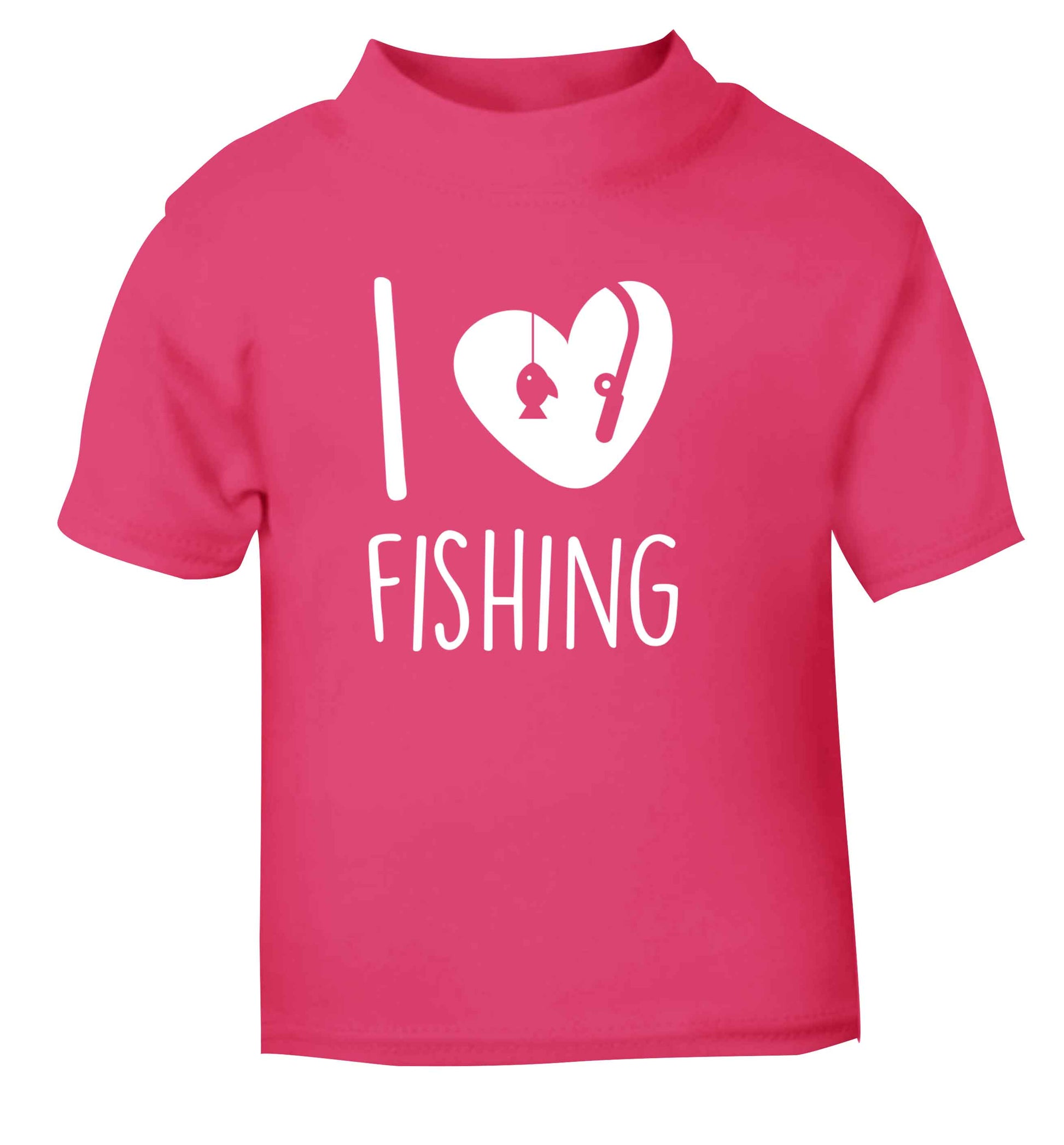 I love fishing pink Baby Toddler Tshirt 2 Years