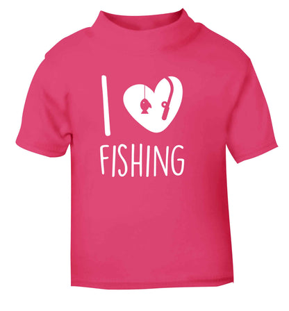 I love fishing pink Baby Toddler Tshirt 2 Years