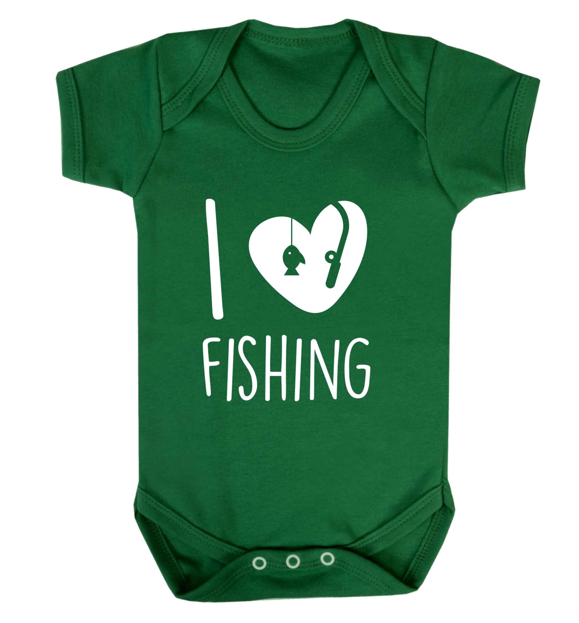 I love fishing Baby Vest green 18-24 months