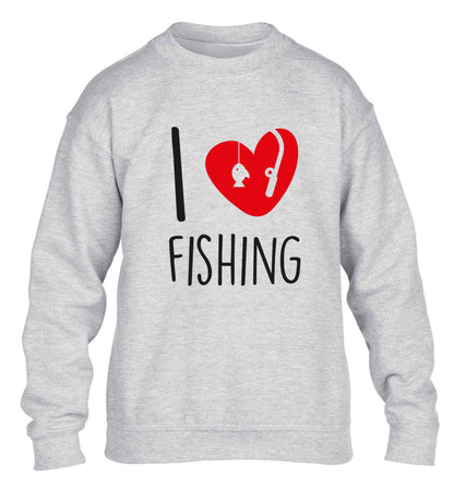 I love fishing children's grey sweater 12-13 Years