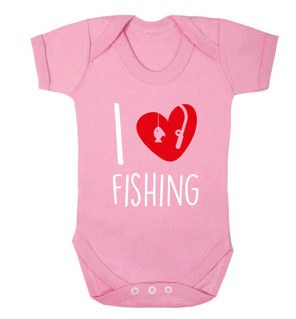 I love fishing Baby Vest pale pink 18-24 months