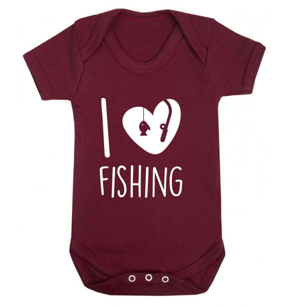 I love fishing Baby Vest maroon 18-24 months
