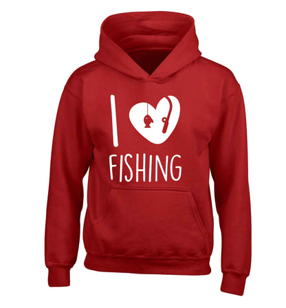 I love fishing children's red hoodie 12-13 Years