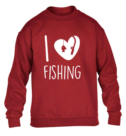 I love fishing children's grey sweater 12-13 Years