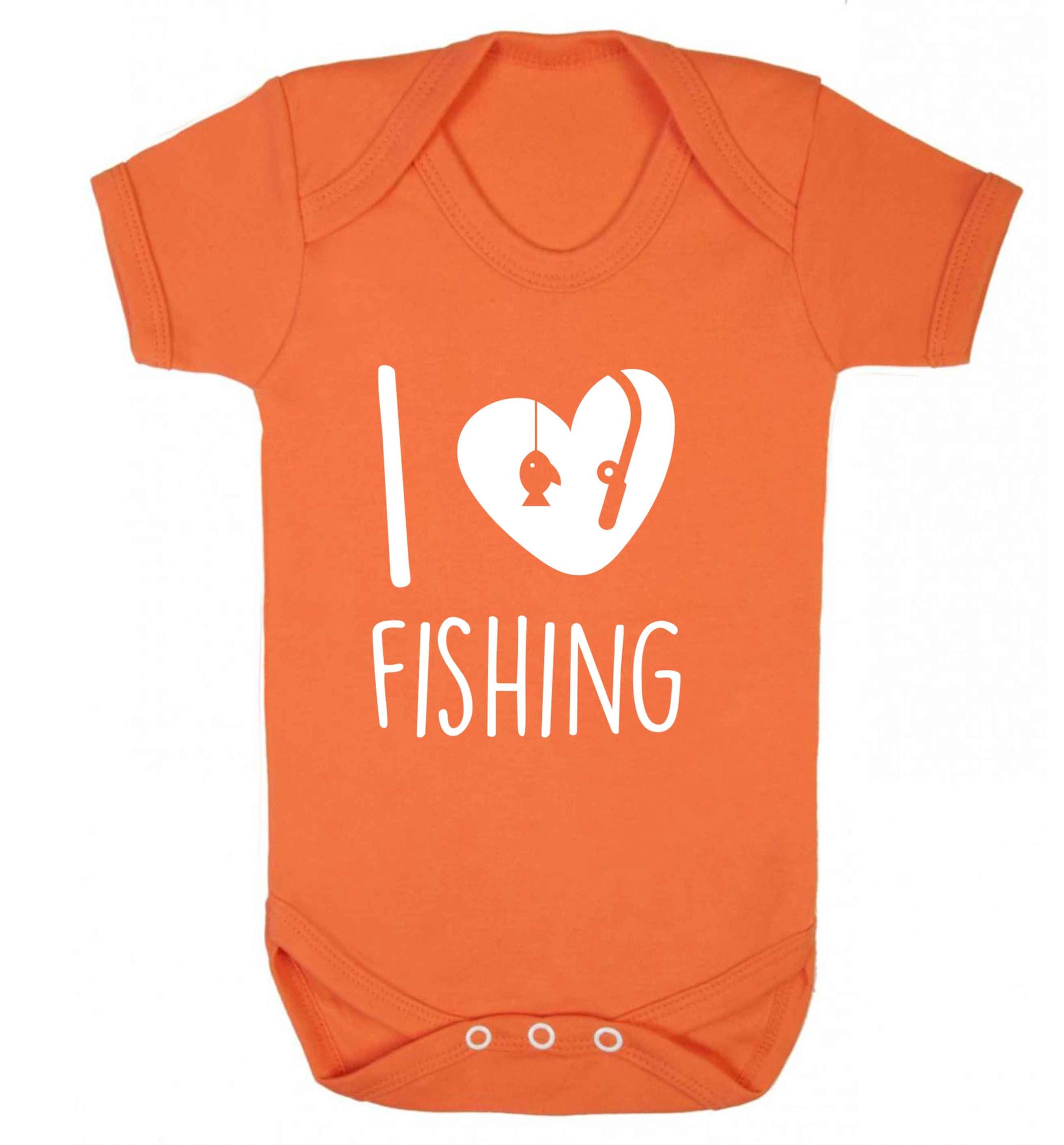 I love fishing Baby Vest orange 18-24 months
