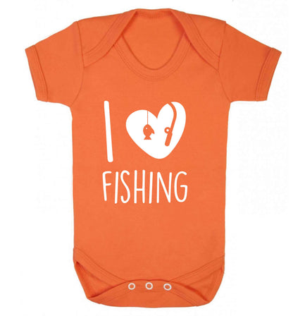 I love fishing Baby Vest orange 18-24 months