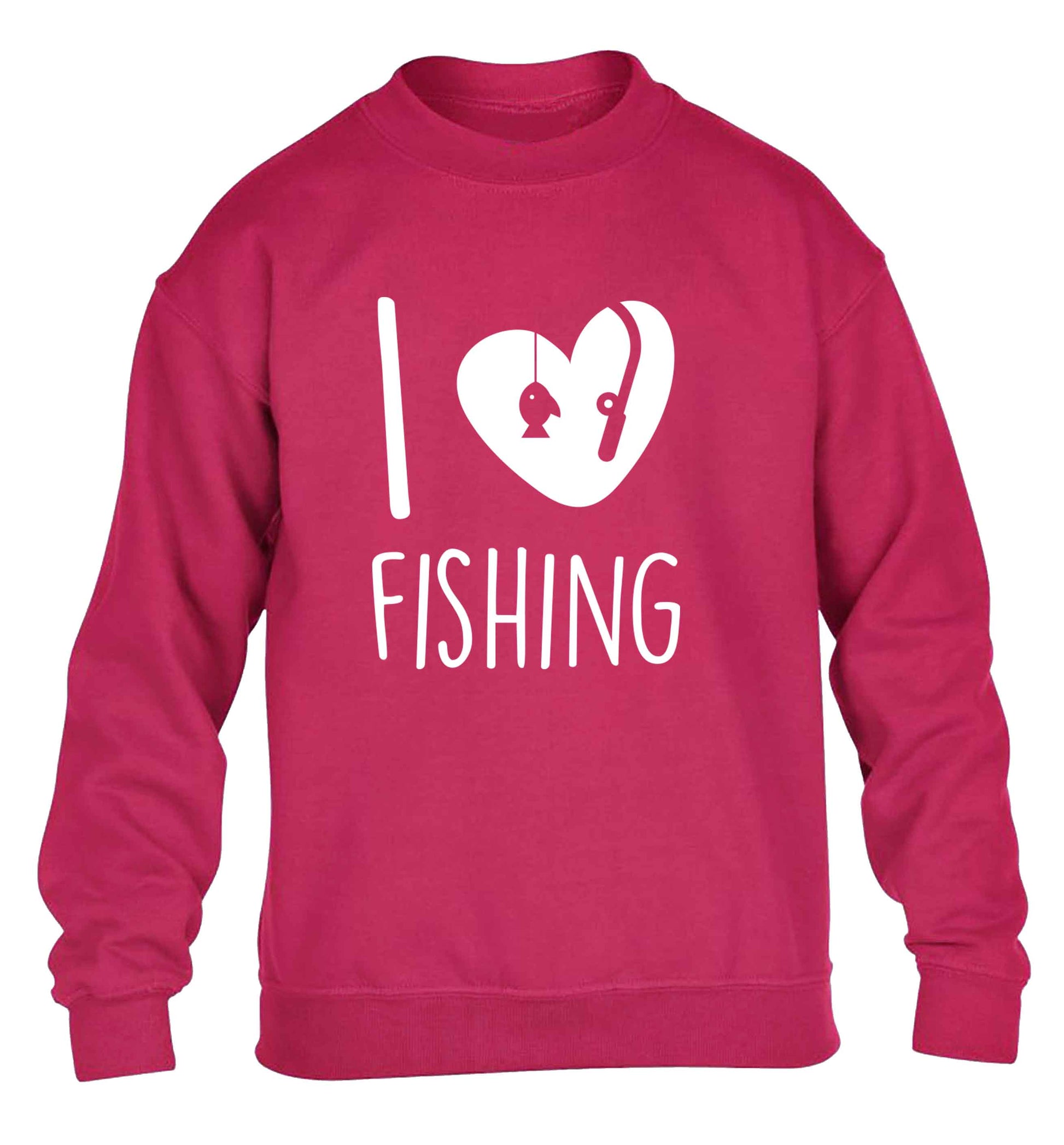 I love fishing children's pink sweater 12-13 Years