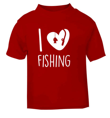 I love fishing red Baby Toddler Tshirt 2 Years