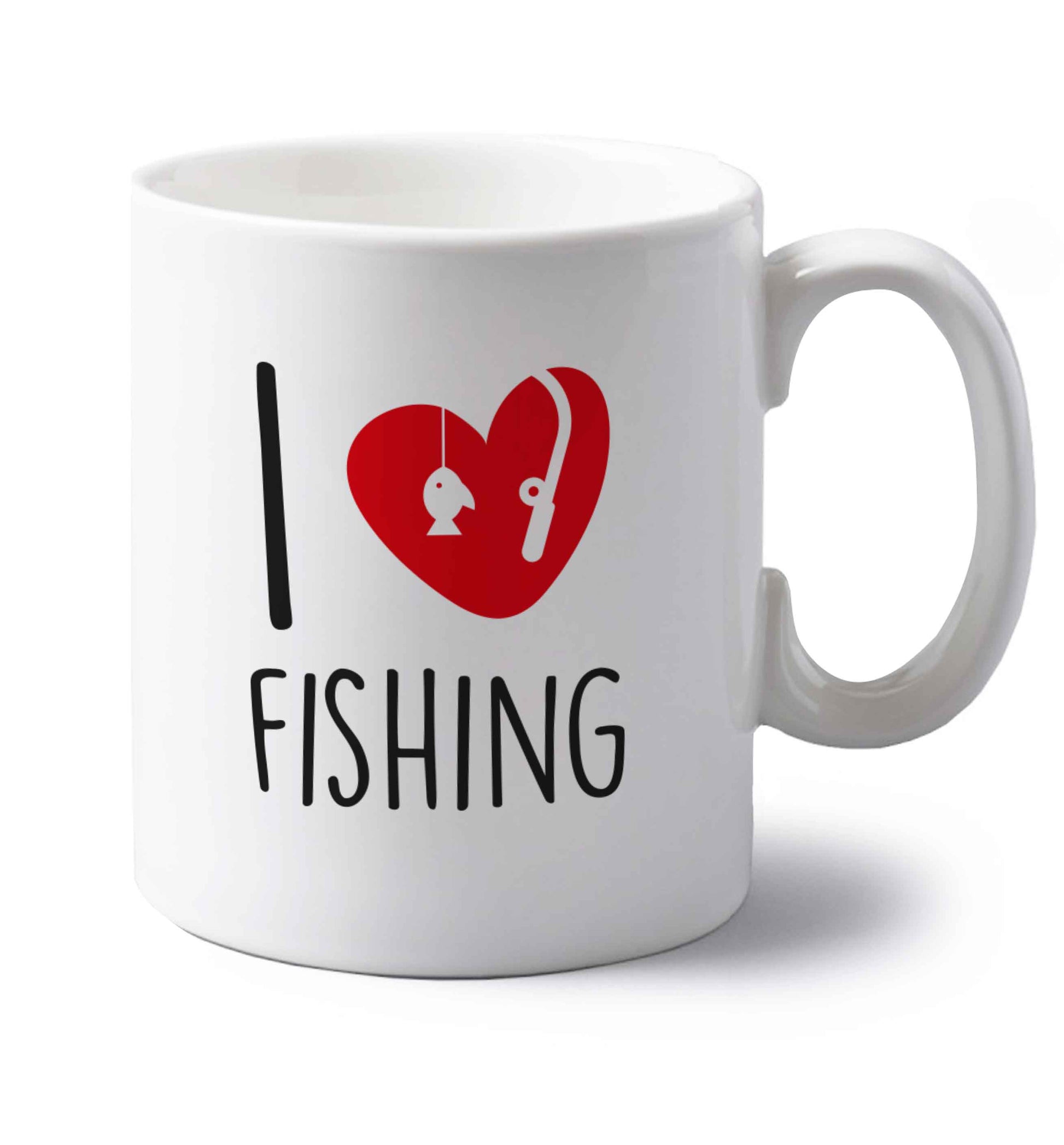 I love fishing left handed white ceramic mug 