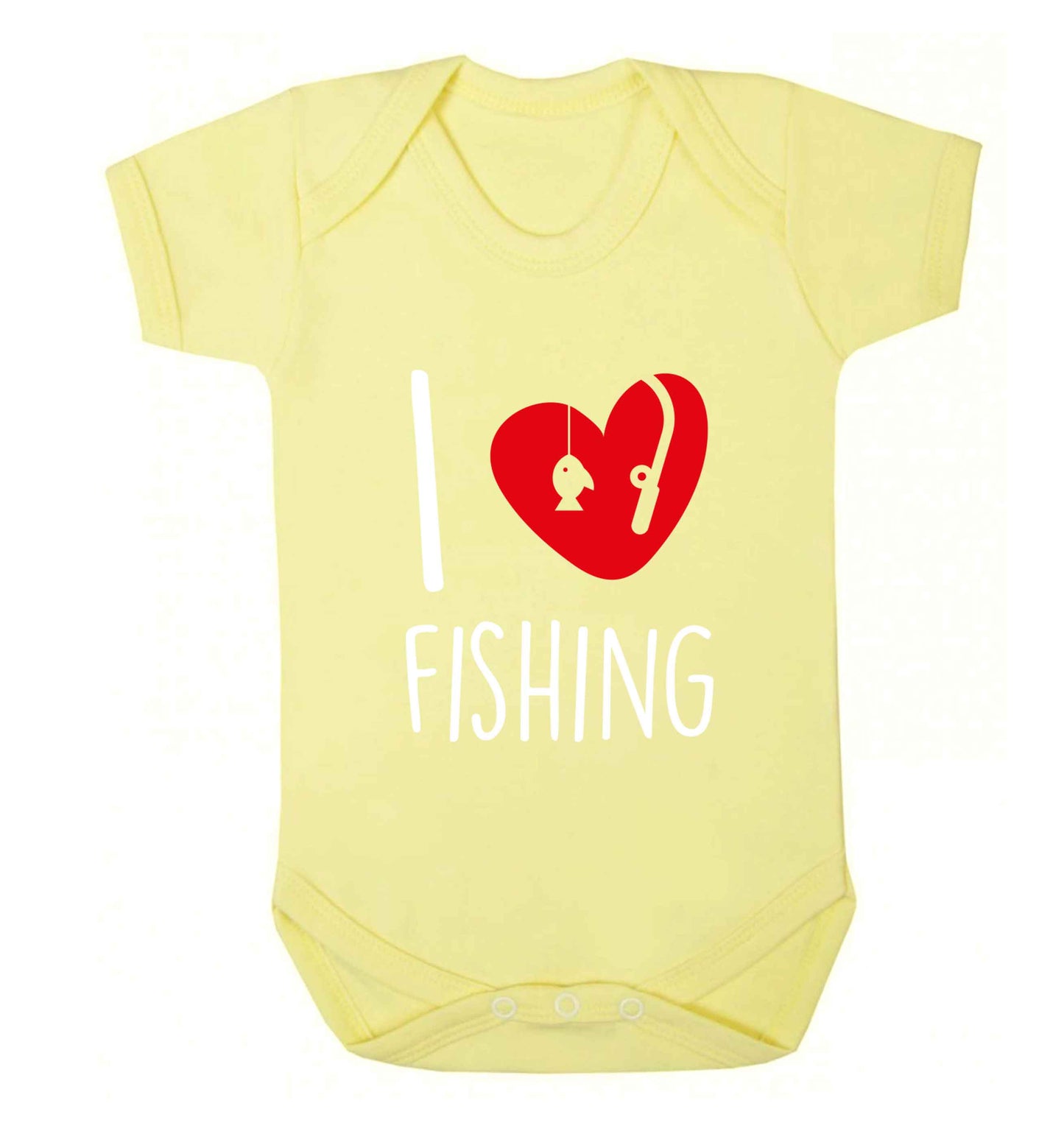 I love fishing Baby Vest pale yellow 18-24 months