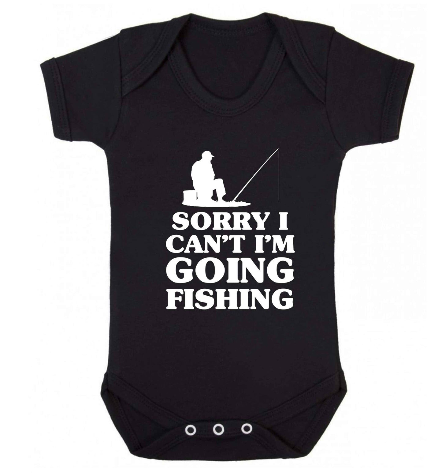 Sorry I can't I'm going fishing Baby Vest black 18-24 months