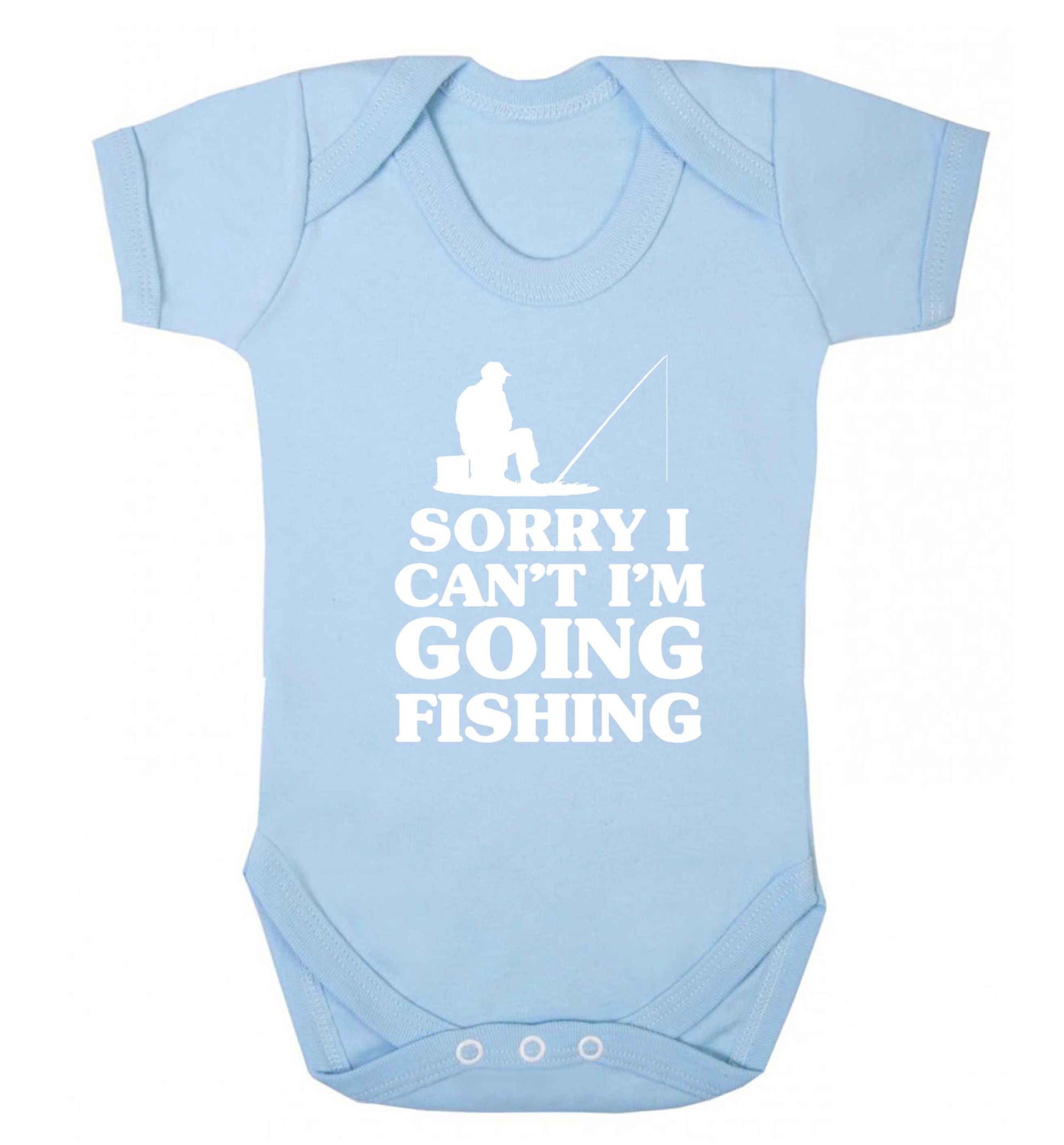 Sorry I can't I'm going fishing Baby Vest pale blue 18-24 months