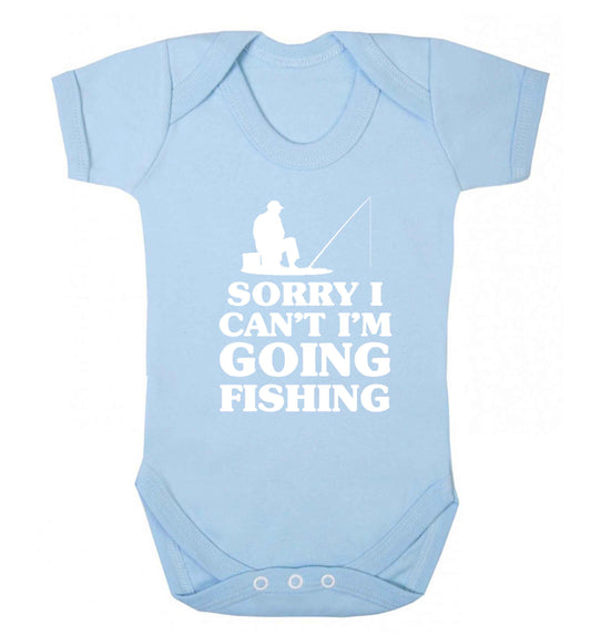Sorry I can't I'm going fishing Baby Vest pale blue 18-24 months