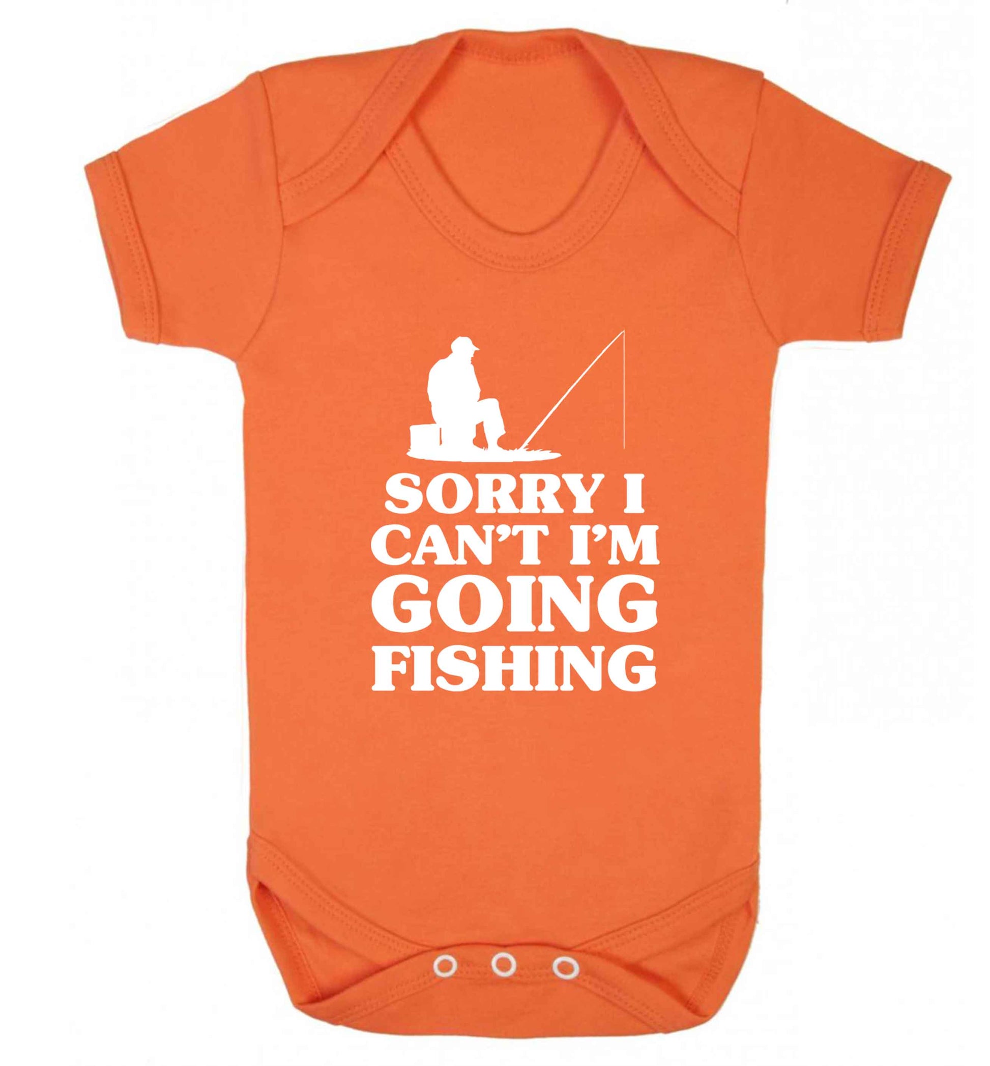 Sorry I can't I'm going fishing Baby Vest orange 18-24 months