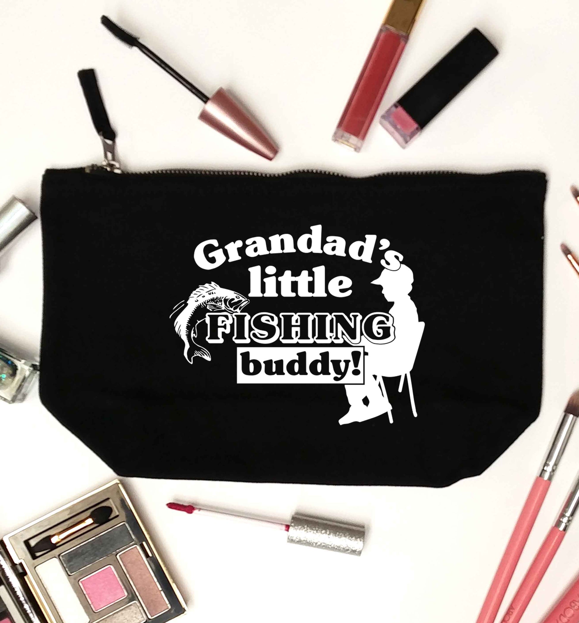 Grandad's little fishing buddy! black makeup bag
