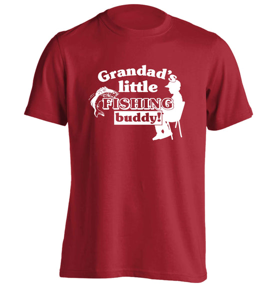 Grandad's little fishing buddy! adults unisex red Tshirt 2XL