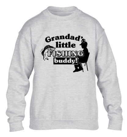 Grandad's little fishing buddy! children's grey sweater 12-13 Years