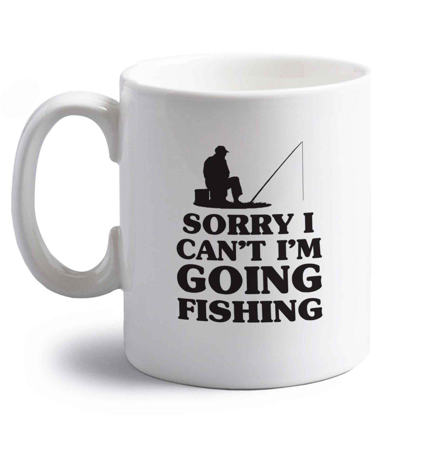 Grandad's little fishing buddy! right handed white ceramic mug 