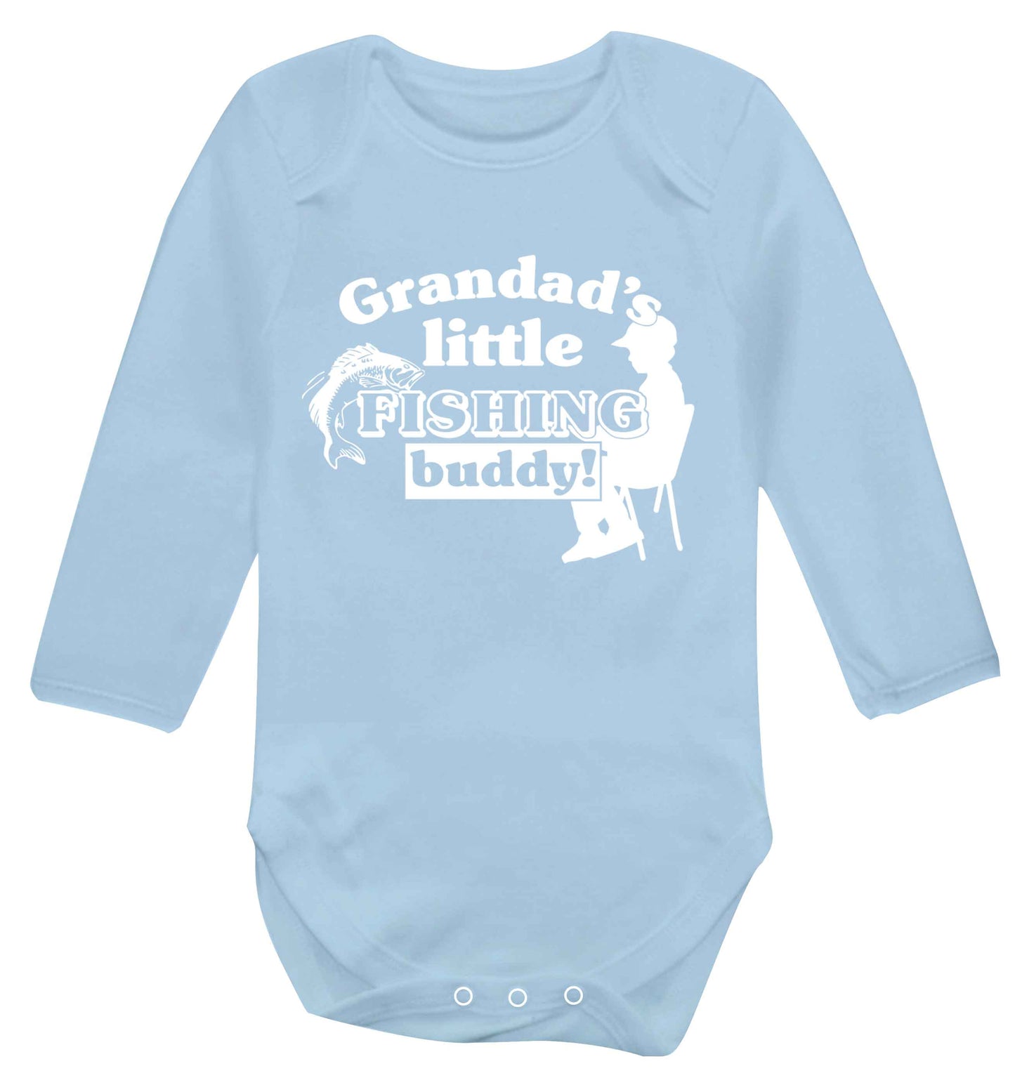 Grandad's little fishing buddy! Baby Vest long sleeved pale blue 6-12 months