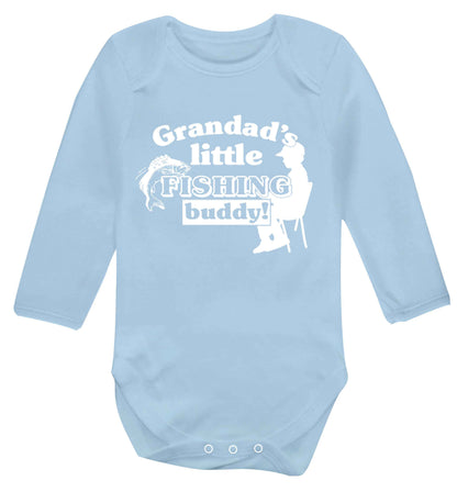 Grandad's little fishing buddy! Baby Vest long sleeved pale blue 6-12 months